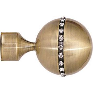 Paire embouts de tringle "Sph&egrave;re strass&eacute;e - Neuf