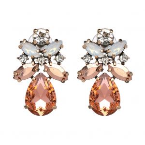 Boucles D'oreilles Tendance En Alliage De Zinc Pour Femmes, Bijoux De Fete Avec Strass - Neuf