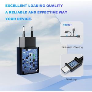 2 Pack Type-C Chargeur Rapide Pour Samsung Galaxy A54,A53,A51,A34,A14,S23,S22,S21,S20 Fe,S10E,S10,S9,S8 Plus,Z Flip4,Z Fold3,M20 5G,Huawei,Xiaomi, Super Fast Charging Secteur Avec 2M Usb C C&acirc;ble - Neuf