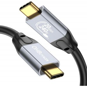 ERYI-Usb C Vers Usb C Câble Court 0,5M,20Gbps Câble De Données 4K 60Hz Usb C Angle 3.2 Gen2X2 Câble Vidéo 240W Pd 3.1 Câble De Charge Rapide Pour Iphone15 Câble De Charge,Galaxy S23 S22 S21 S20 - Neuf