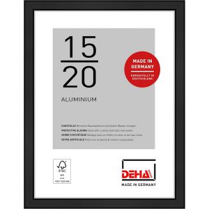 CMWX-cadre photo, 15 x 20 cm, aluminium, Noir mat, cadre photopour poserau format paysage et portrait, verre synth&eacute;tique, Boston - Neuf