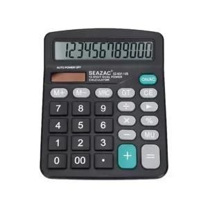 QSJ-Calculatrices de bureau Calculatrice de panneau solaire pour &eacute;tudiants de bureau,calculatrice mignonne &agrave; double puissance &agrave; 12 chiffres avec grand &eacute;cran LCD grand bouton-Noir - Neuf