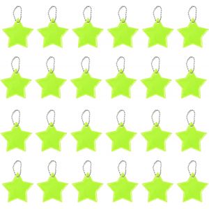 Acdsgd-24 Pi&egrave;ces Pendentif R&eacute;fl&eacute;chissant, Pendentif R&eacute;fl&eacute;chissant De &Eacute;toile, Pendentif R&eacute;fl&eacute;chissant &Eacute;toile Porte-Cl&eacute;s, S&eacute;curit&eacute; Pendentif R&eacute;fl&eacute;chissant Pour Nuit, Pendentif Lumineux Pour Le Cartable - Neuf