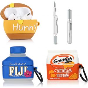 LORANKA-Lot de 3 coques pour AirPods Pro 2e/1&egrave;re g&eacute;n&eacute;ration avec kit de nettoyage, motif peau mignonne de dessin anim&eacute; coques de protection avec porte-cl&eacute;s pour &eacute;couteurs AirPods Pro 2/Pro (H+G+F) - Neuf