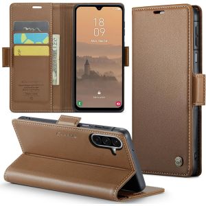 Maa-Coque Pour Samsung Galaxy A26 5g, Étui Housse En Rfid Protection Premium Pu Cuir Portefeuille Rabat Case Magnétique Stand Antichoc, Étui Case Pour Samsung Galaxy A26, Marron - Neuf
