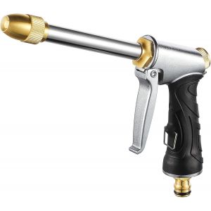 Pistolet D'Arrosage Métal À Long Manche, Pistolet D'Arrosage De Jardin, Pour Lavage De Voiture, Arrosage De Plantes, Douche Pour Animaux De Compagnie - Neuf