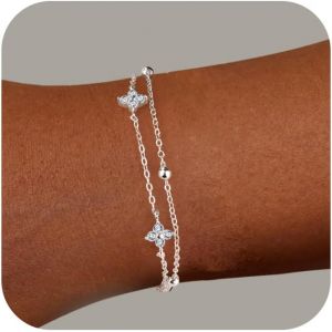 Bracelet Femme Or/Argent En C?Ur, Bracelets R&eacute;glables Acier Inoxydable, Plaqu&eacute; En Or 14 Carats, Bracelet D'amiti&eacute;, Petit Coeurs, Bijoux Cadeaux Pour Femmes, Filles - Neuf