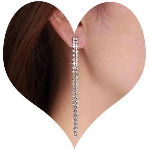 Kal-Boucles D'oreilles Chandelier En Strass Boucles D'oreilles Longues Chaînes En Cristal Boucles D'oreilles À Pompon Chaînes En Argent Boucles D'oreilles Pendantes En Cz Bijoux Pour Femmes Et - Neuf