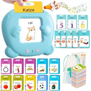 Eryi-Cartes D'apprentissage De L'allemand Et De L'anglais, Jouets D'éveil Linguistique Pour Enfants De 2 À 6 Ans, 510 Mots 225feuilles Cartes D'apprentissage - Neuf
