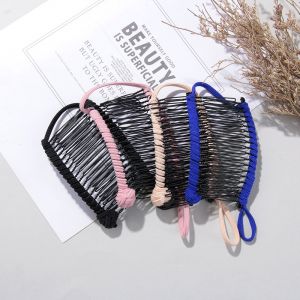 Lot De 4 Pinces Banane Extensibles, Sans Plis, Réglables, Style Vintage, Pour Queue De Cheval, Pour Cheveux Naturellement Bouclés (Noir, Rose, Bleu, Jaune) - Neuf