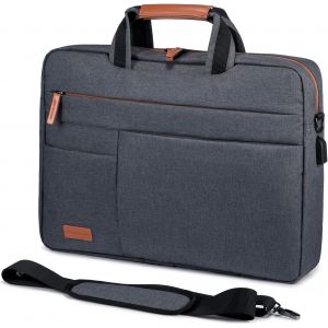 LSacoche à Bandoulière Ordinateur Portable 17.3 Pouces Imperméable Mallette pc Tablette Ordinateur Cartable pour Hommes Femmes Collège Cours Travail Affaires Voyage Gris Foncé - Neuf