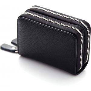 Coin Purse, Double Zip Wallet Card Holder, Multi-Card Wallet, Suitable for Various Occasions, Various Colours Available, Black, Classic - Neuf