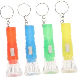 10Pièces Mini Lampe De Poche Plastique Torche Multifonctionnelle Portable À Accrocher Lampe De Clé Pratique Pour Utilisation À Domicile Et Extérieur - Neuf