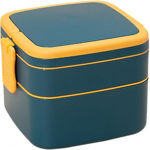 Kal-Boîte À Déjeuner Avec 2 Compartiments Et Poignée De Transport - Anti-Fuite - Pour Le Travail, Le Pique-Nique - Couvercle À Clip - Sans Bpa - 1000 Ml - Bleu - Neuf