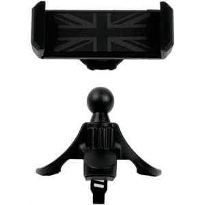 Union Jack Car Phone Holder For Mini Cooper R Series Circular Car Air Vent Phone Holder Hands Free Smartphone Iphone Holder (Black Flag) - Neuf