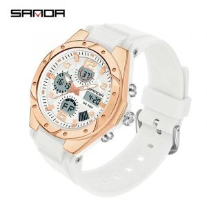 Top Marque Nouvelle Dame De Luxe Ms Led Montre De Sport Num&eacute;rique Loisirs Mode Montre &Agrave; Quartz Femmes Fille Militaire 50 M Montre &Eacute;tanche White Rose - Neuf