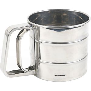 Jexnovashop-Tamis/Cribleur En Acier Inoxydable - Pour La Farine, Le Cacao Et Le Sucre Glace - Manipulation D'une Seule Main - Action D&eacute;clenchement Manuel - Neuf