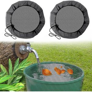 2 Pi&egrave;ces Filet pour Citerne De Pluie,97cm Housse pour Tonneau De Pluie avec Cordon De Serrage,Housse pour Tonneau De Pluie Ronde,Protection Contre Les Moustiques Et Les Feuilles 97 Cm - Neuf
