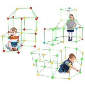 Kit de construction de fort pour enfants (242 pi&egrave;ces) - Jeu de construction pour ch&acirc;teaux, tentes et maisonnettes - Neuf