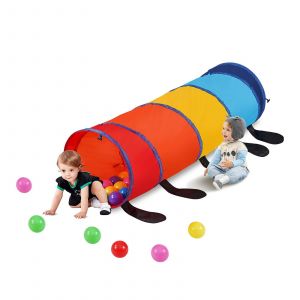 Les Enfants Jouent Tunnel Tente Pour Les Tout-Petits, Jouet Color&eacute; Pop Up Chenille Crawl Tunnel, Tunnel De Jeu Pliable, Multicolore - Neuf
