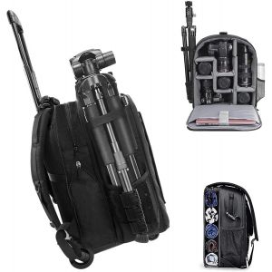 MEVRONISSHOP-Sac &agrave; dos pour appareil photo Sac professionnel pour appareil photo DSLR/SLR, sacoche pour appareil photo compatible avec Sony Canon Nikon Accessoires pour appareil photo (5.0 Noir, L) - Neuf