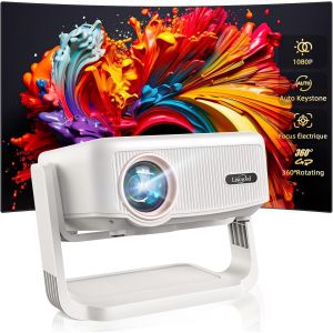 CHECARZHN--NO1-Videoprojecteur, Auto Verticale Keystone/Focus Électrique /360°Rotating, 1080P Hd 22000Lux Projecteur Video, Avec Wifi6, Bluetooth Retroprojecteur Portable Pour Home Cinéma/Firestick/H - Neuf