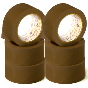 Ruban Adhésif,Ruban D'emballage Idéal Pour L'emballage De Cartons De Déménagement,Expéditions Et Déménagements,Pack De 6 Rouleaux De Ruban Marron,Bande Adhésive Résistante (Marron) - Neuf