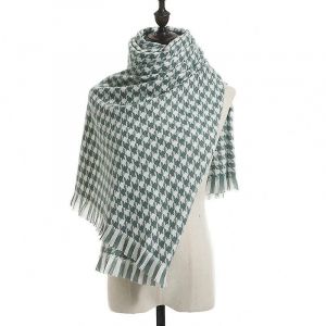 Vert Mille Oiseaux Motif Écharpe Femmes Hiver Plaid Cachemire Comme Écharpe Épaissi Châle Cou Cicatrice - Neuf