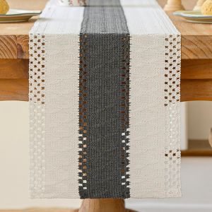 Chemin De Table Beige Et Gris Boho Table Decor Macramé Crochet Dentelle Moderne Centre Nappe Décoration Étroit Vintage Ferme Court Mariage Fête Table Décoration Extérieur 30x140 Cm - Neuf