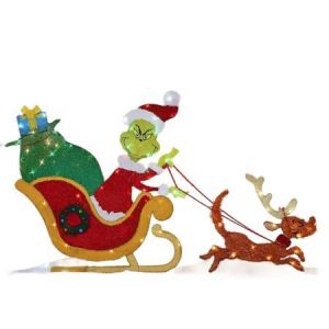 Panneau lumineux LED de Noël Grinch pour jardin extérieur - Neuf