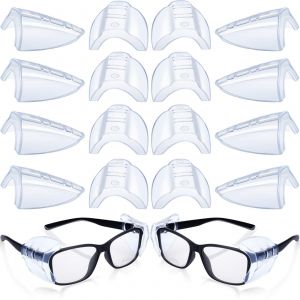 8 Paires De Protections Lat&eacute;rales Pour Lunettes De S&eacute;curit&eacute;, Transparentes, Flexibles Et Adapt&eacute;es Aux Petites Et Moyennes Lunettes - Protection Suppl&eacute;mentaire Contre Les Projections (10 X 10 Cm) - Neuf