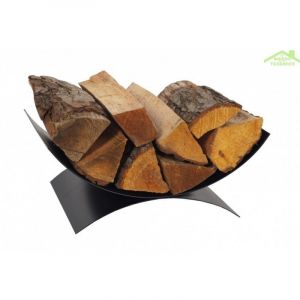 Porte B&ucirc;ches Demi-Lune En Acier Noir 44x28x17cm-Noir-Noir-- - Neuf