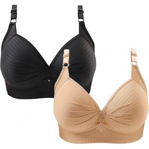 2pcs Femme Soutien Gorge Sans Armature Couleur Unie,Soutien Gorge Grande Taille Dos Nu Pour Femme,2pcs Soutien-Gorge Respirant Sport Push Up,Soutien-Gorge De Loisirs Grande Taille Pas Cher - Neuf