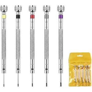 Kal-5 Pcs Tournevis Montre Pour R&eacute;paration De Montres Pour Les Horlogers De Tournevis Precision Pour Montre, Jaune, Noir, Rouge, Gris, Violet - Neuf