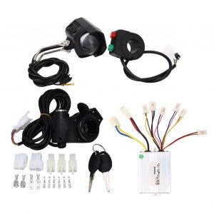 Kit De Conversion Pour Velo Electrique 24 V 500 W, Controleur A Balais, Accelerateur Au Pouce, Phare Et Interrupteur Pour Scooters - Neuf