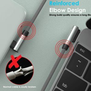 Tianyi-Câble Usb C, 3 Pack Type C À Angle Droit 90° À Charge Et Sync Rapide Compatible Avec Huawei P40, Moto G9, Xiaomi Note 10/11/Pro, Realme 8 Samsung A52, S22/S21/S20/Fe S10/A22/Pixel 6 Etc Gris - Neuf