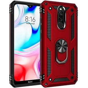 Kal-Coque Xiaomi Redmi 8a, Coque Xiaomi Redmi 8, Etui Housse De Protection Antichoc Durable Résistante 2 En 1 Hybride Pc Robuste + Tpu Souple Pour Xiaomi Redmi 8a/Redmi 8 + Verre Trempé - Rouge - Neuf