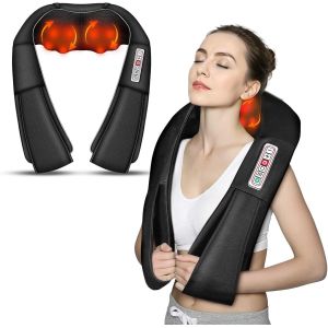 Masseur Cou Et &Eacute;paules Avec Chauffage, Massage Dos Et Cou &Eacute;paules, 16 N?uds Appareil De Massage Shiatsu &Eacute;lectrique, 3d-Rotation Vitesse R&eacute;glable, Cadeau Pour Les Femme/Les Homme/Papa/Maman - Neuf
