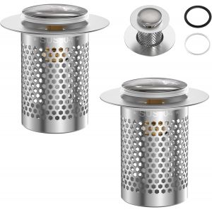 Jgd-2 Pi&egrave;ces Bouchon De Bonde De &Eacute;vier Pop Up,Bouchon D'&eacute;vier De Filtre De Vidange En Acier Inoxydable, Design Anti-Sabots Et Anti-Odeurslavabo, Cuisine, Salle De Bain - Neuf