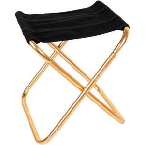 Tabouret De Camping Pliable, Mini Tabouret De Camping, Petit Tabouret Portable En Alliage D'aluminium Oxford, Pour Randonnée, Barbecue, Jardin, Pique-Nique, Plage - Doré - Neuf