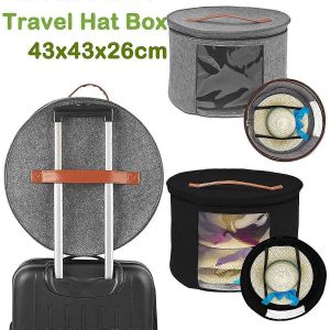 Chapeau Sac De Rangement Pour Le Voyage Grande Capacité Rond Pliable Feutre Étanche À La Poussière Organisateurs Multifonctionnels Vêtements Divers Boîte De Rangement - Neuf