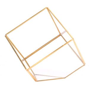 lbgwp60-Mini Terrarium Géométrique En Verre, 6In Bord D'Or Géométrique Plante En Verre Planteur Pot De Fleur En Verre Plantes Succulentes Conteneur Conteneur Jardin Miniature - Neuf
