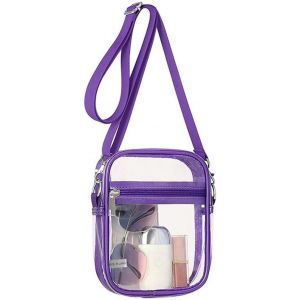 nzqaf-Sac à Bandoulière Transparent Sacoche Femme Sac Zippé Transparent Pochette à Bandoulière Imperméable PVC Sacoche Bandoulière Concert Sacoche Transparente Plage Sac Approuvé Stade - Neuf