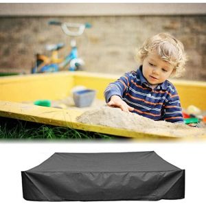 Bâche pour bac à sable, housse de protection pour bac à sable, Oxford, imperméable et anti-poussière, avec cordon de serrage, pour bac à sable, piscine, jardin ou ferme (120 noir) - Neuf