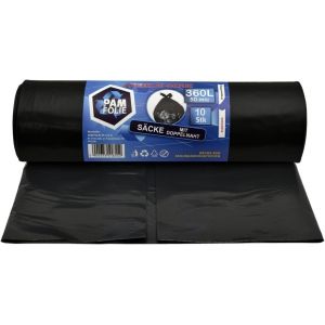 Sacs Poubelle 360L - Xxl Grand, Extra Fort, 10 Pièces - Premium, 120X150Cm, 50µm - Déchets De Chantier, Polystyrène Expansé - Neuf