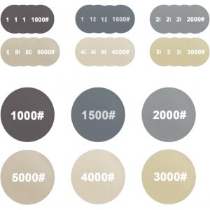 30 Pièces 125mm Papier Disques Abrasifs Ronds 1000/1500/2000/3000/4000/5000 Pour Polissage Métal Bois Pour Meulage Fraisage Gravure - Neuf