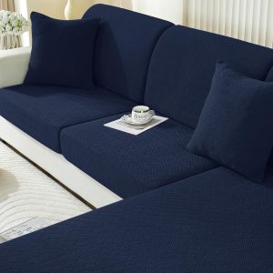 Tianyi-Housse Assise Canapé Extensible, Housse Dossier Canapé, Universelle Housse Coussin Canape, Protection Meubles Couvre Pour Canapé Antidérapante Couverture Canape (1 Place*3, Bleu Foncé) - Neuf