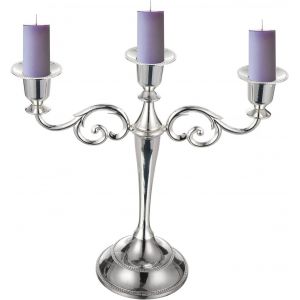 Bougeoir À 3 Bras En Métal Pour Bougies Coniques, Bougeoir Décoratif Vintage Pour Mariage, Dîner, Fête, Décoration D'Intérieur (Argenté) - Neuf