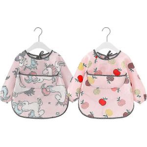 Baby Manches Longues Bibs 2 Pack Imperm&eacute;able B&eacute;b&eacute;s Alimentation Bavoirs &Agrave; Manches Longues Tablier Lavable Pour 3-36 Mois Enfants Manger Et Peindre - Neuf