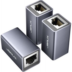 Coupleur RJ45 Ethernet Raccord RJ45 Femelle vers Femelle (Lot de 3), LAN Rallonge Connecteur Adaptateur R&eacute;seau Compatible avec Les c&acirc;bles r&eacute;seau, C&acirc;ble Ethernet Cat 8/Cat 7/Cat 6/Cat 5/Cat 5e - Neuf